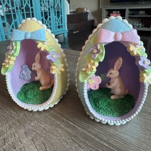 Pastel Easter Egg Decorations with Bunnies